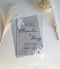 Load image into Gallery viewer, Personalised Acrylic Wedding Invitation - Floral Design