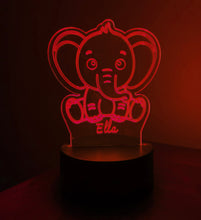Load image into Gallery viewer, Personalised Colour Changing Elephant Night Light