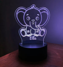 Load image into Gallery viewer, Personalised Colour Changing Elephant Night Light
