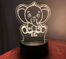 Load image into Gallery viewer, Personalised Colour Changing Elephant Night Light