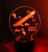 Load image into Gallery viewer, Personalised Colour Changing Skate Board Night Light
