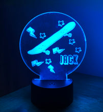 Load image into Gallery viewer, Personalised Colour Changing Skate Board Night Light