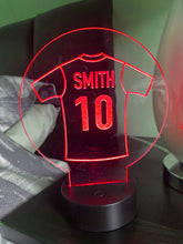 Load image into Gallery viewer, Personalised Football Shirt Night Light
