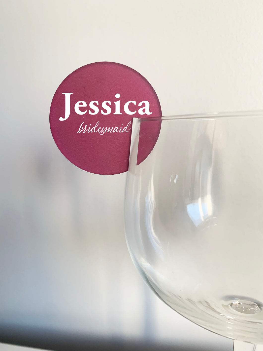 Modern Circular Acrylic Place Name For Wine Glass / Cocktail Glass / Champagne Glass