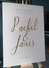 Load image into Gallery viewer, Acrylic Wedding Welcome Sign With 3D Names
