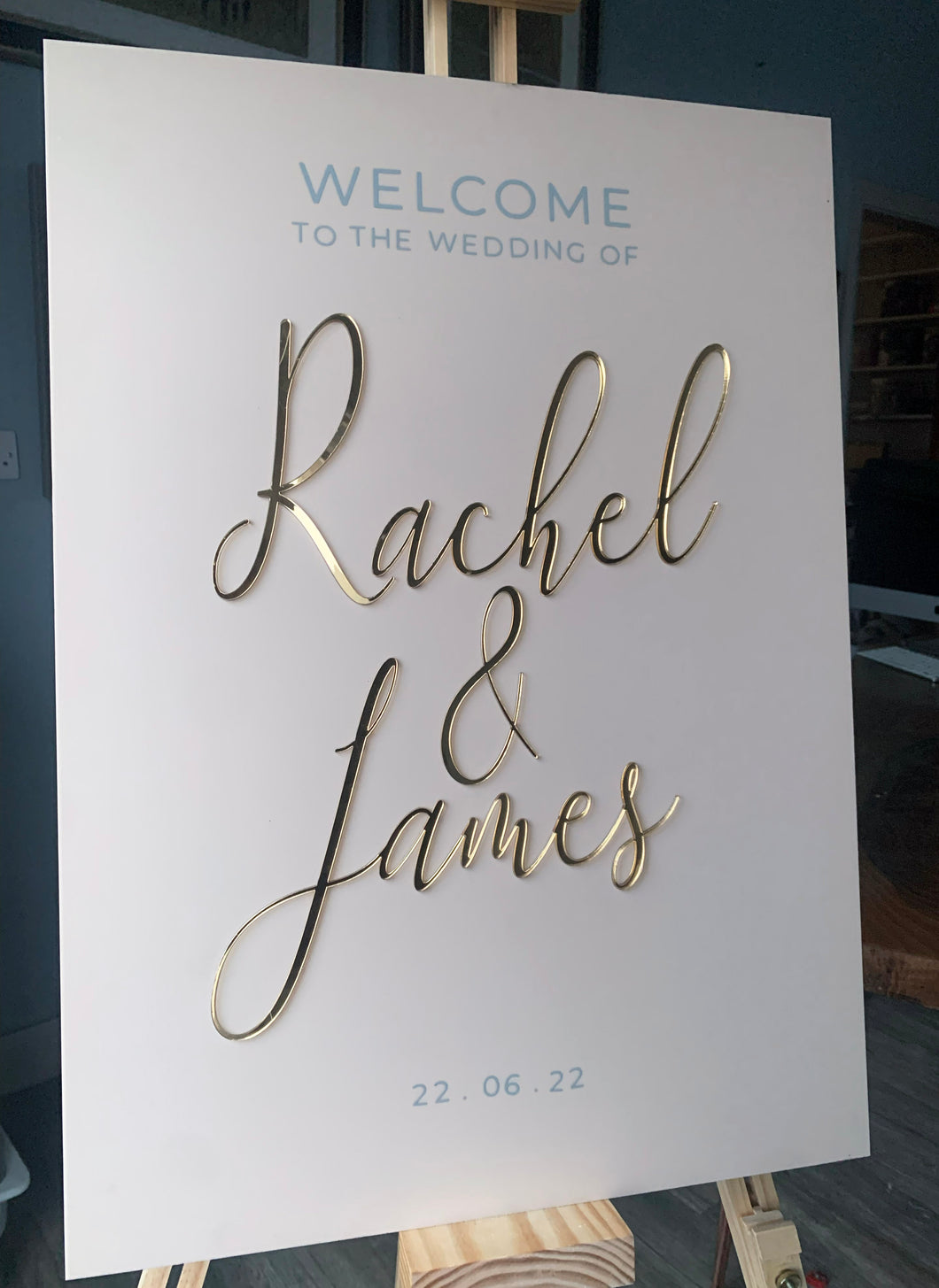 Acrylic Wedding Welcome Sign With 3D Names