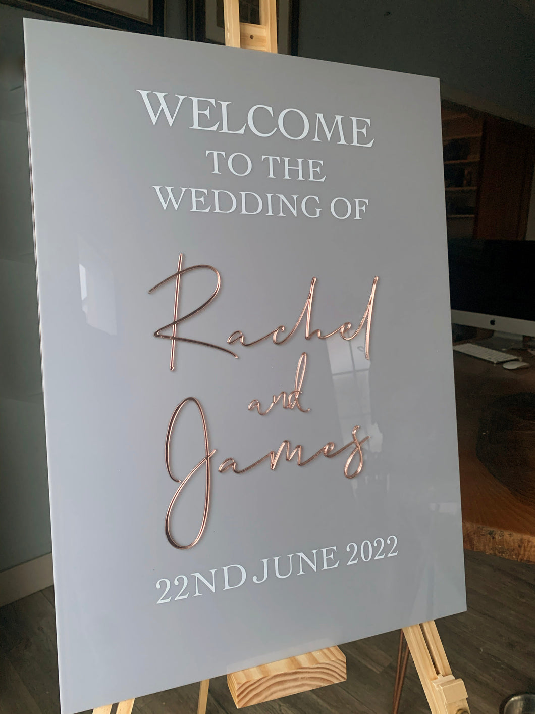 Acrylic Wedding Welcome Sign With 3D Names