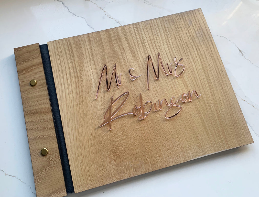Wooden Guest Book With Acrylic 3D Lettering