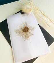 Load image into Gallery viewer, Personalised Vellum Wrap Wedding Invitation - Pampas Grass Design
