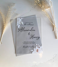 Load image into Gallery viewer, Personalised Acrylic Wedding Invitation - Floral Design

