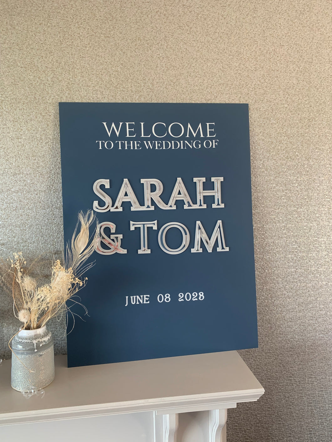 Acrylic Wedding Welcome Sign With 3D Names