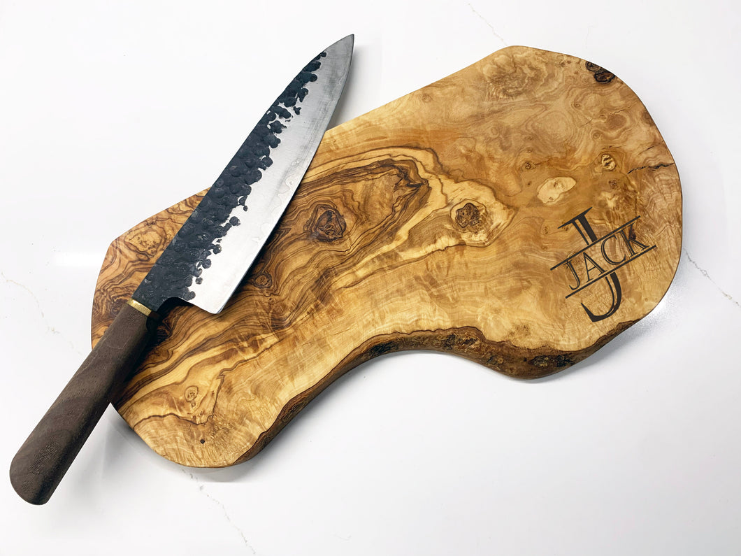 Personalised Olive Wood Cutting Board Worktop Saver Gift