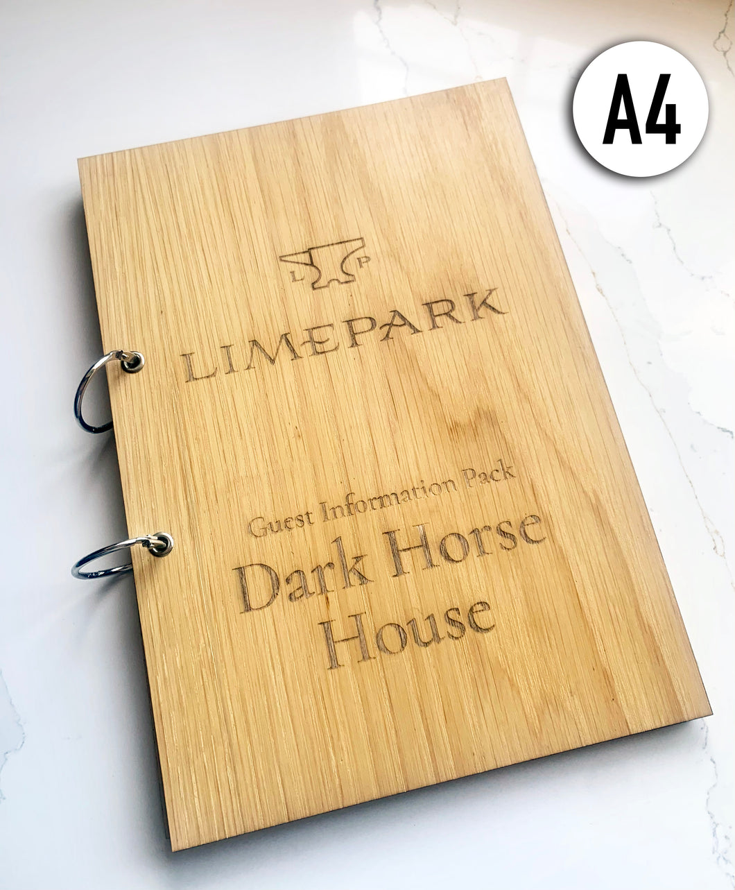 A4 Wooden Personalised Guest Book