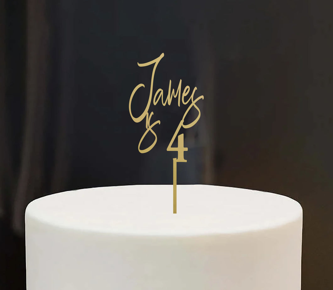 Unique Acrylic Cake Topper - Name Is Age