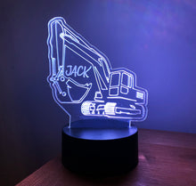 Load image into Gallery viewer, Personalised Colour Changing Digger Excavator Night Light
