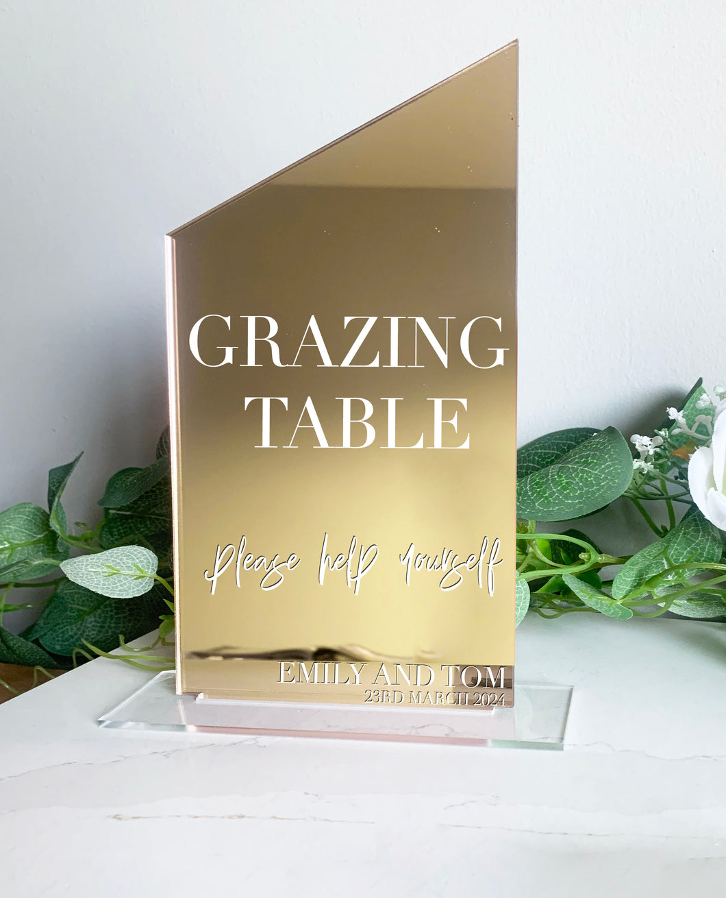 Grazing Table Please Help Yourself  Unique Freestanding Acrylic Wedding Table Sign