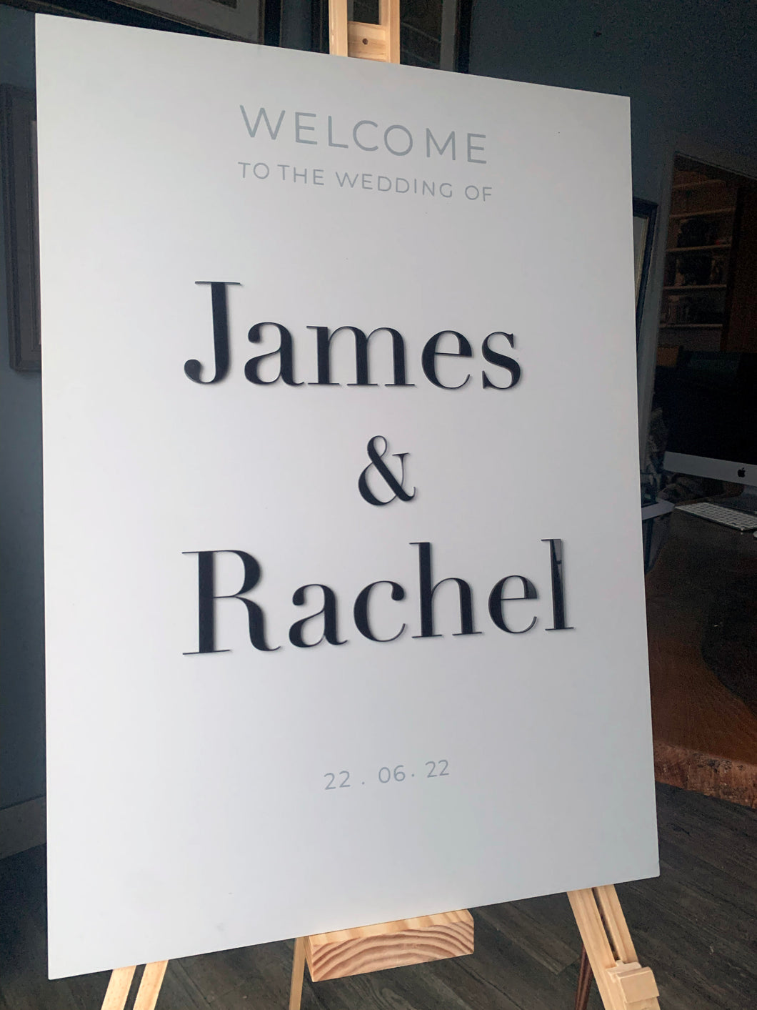 Acrylic Wedding Welcome Sign With 3D Names