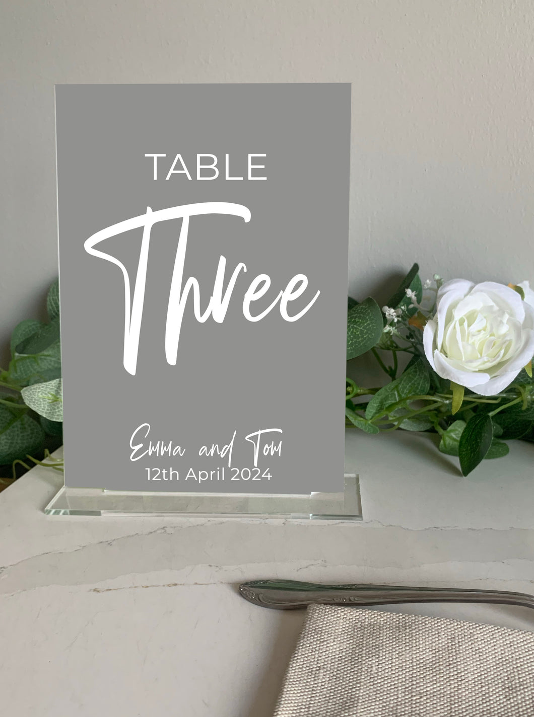 Luxury Rectangular Freestanding Acrylic Table Number for Wedding