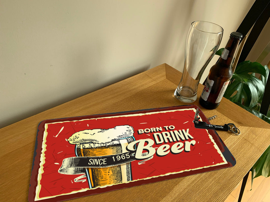 Born To Drink Beer Beer Runner Bar Gift Man Cave Washable Mat Runner Party Pub Restaurant