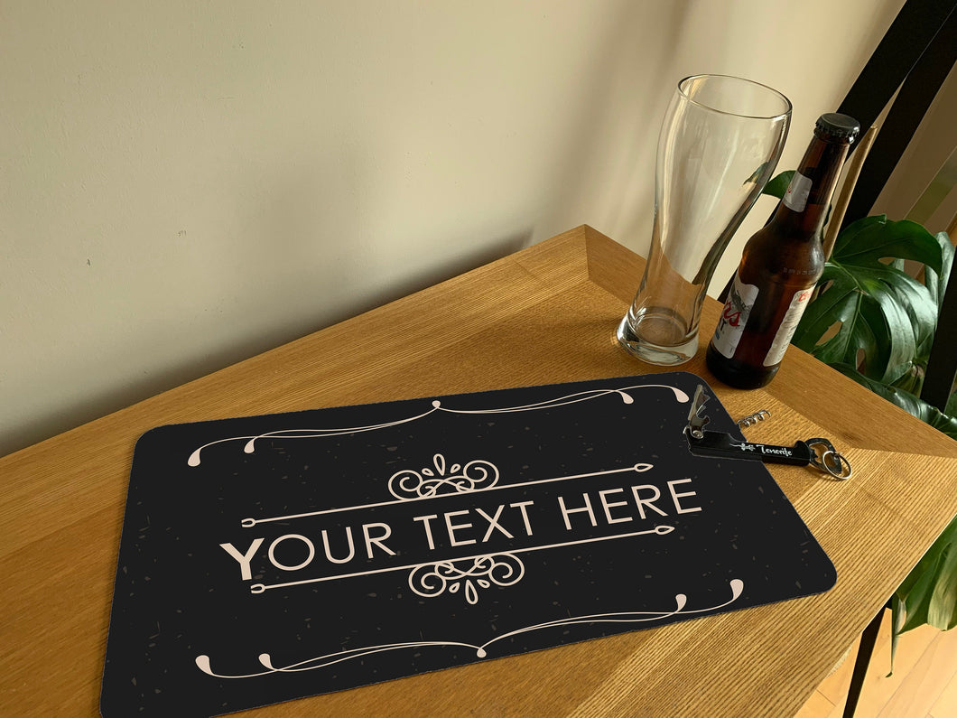 Custom Personalised Bar Runner Bar Mat - Home Bar Spill Mat Gift - Personalised Mat Bar Decor - Man Cave Gift Housewarming Gift For Men Gin