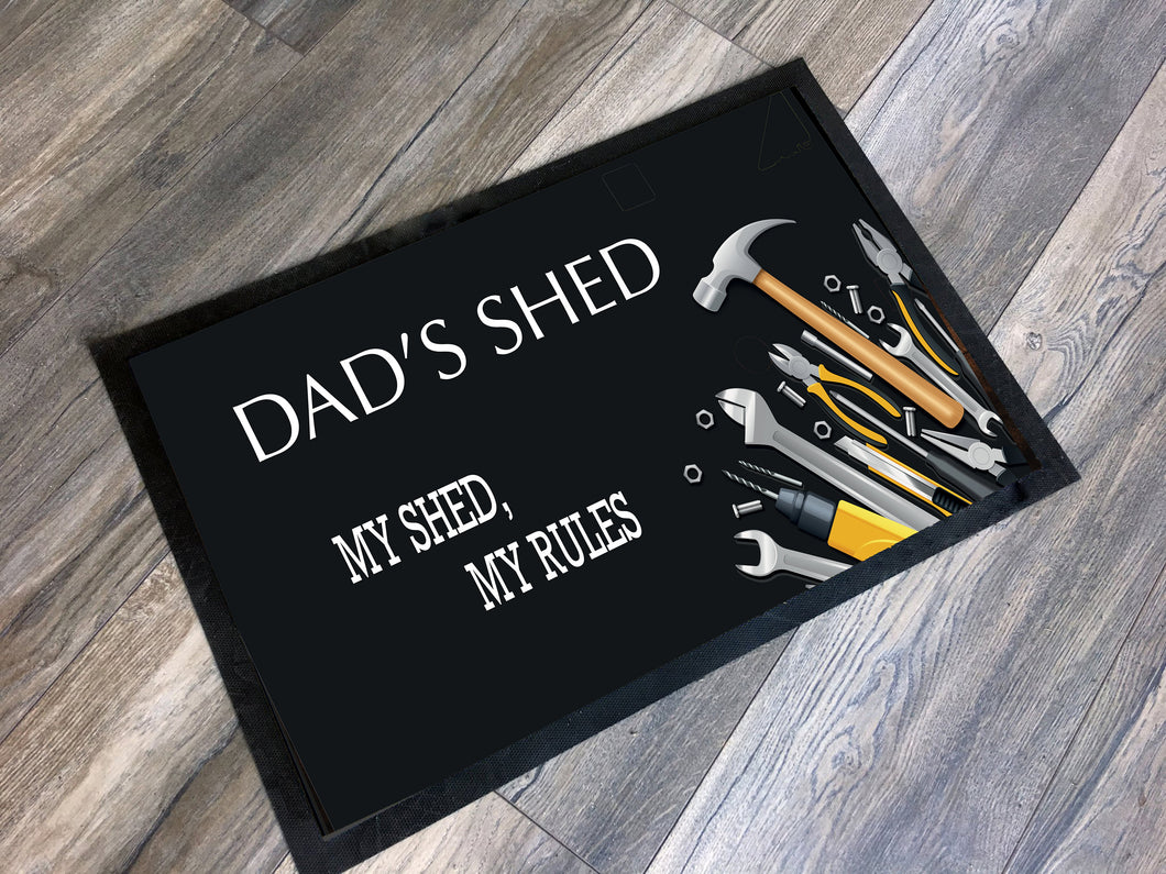 Dad's Shed Floor Mat  Doormat / Personalised Man Cave Name Doormat / Custom Family Welcome Mat / New Home Gift /  Fathers Day Gift Gift