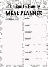 Load image into Gallery viewer, Custom Family Name Weekly metal Planner Drywipe Meal Planner Whiteboard With Free Pen
