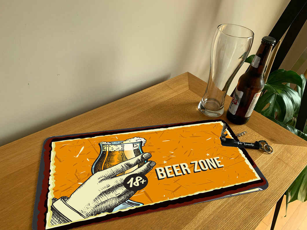 Beer Zone Alcohol Beer Runner Bar Gift Man Cave Washable Mat Runner Party Pub Restaurant