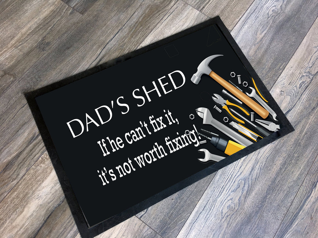 Dad's Shed Floor Mat  Doormat / Personalised Man Cave Name Doormat / Custom Family Welcome Mat / New Home Gift /  Fathers Day Gift Gift