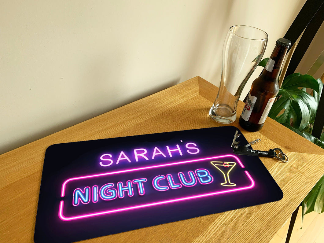 Custom Personalised Bar Beer Mat Runner - Home Bar Spill Mat Gift - Personalised Mat Bar Decor - Man Cave Gift Housewarming Gift For Men