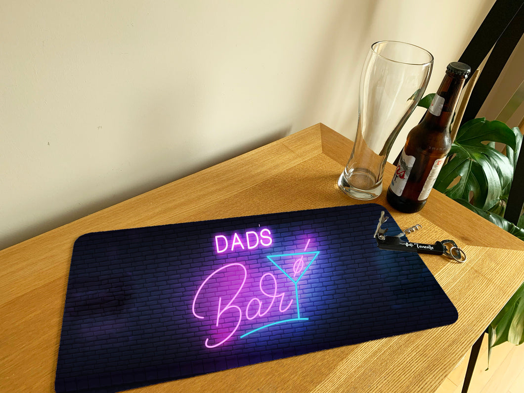 Custom Personalised Bar Beer Mat Runner - Home Bar Spill Mat Gift - Personalised Mat Bar Decor - Man Cave Gift Housewarming Gift For Men