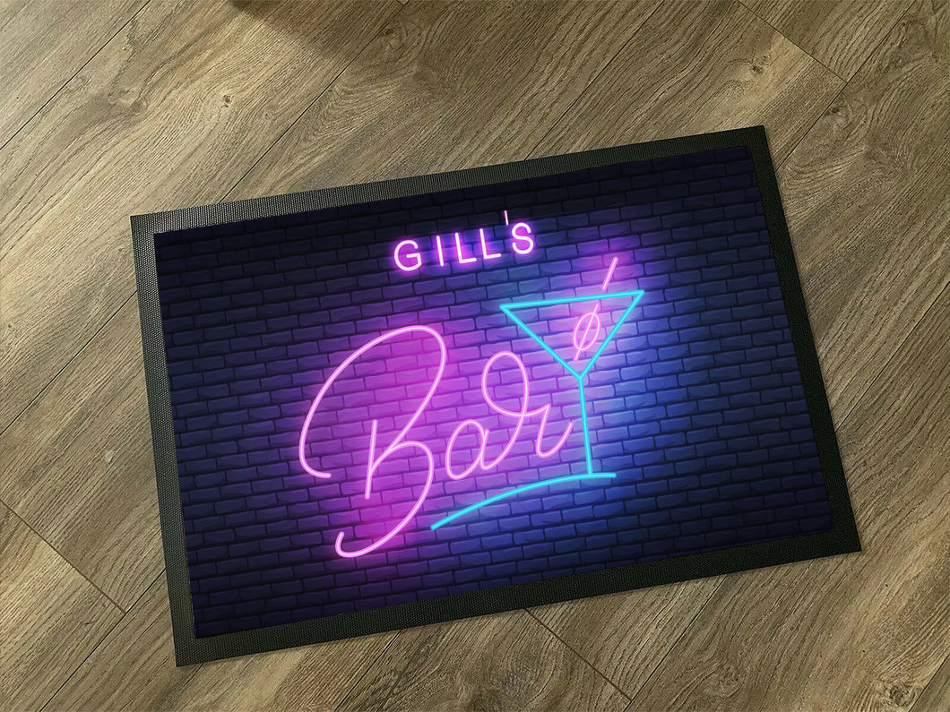 Bar Name Doormat / Personalised Name Cocktail Doormat / Custom Pub Garden Bar Welcome Mat / New Home Gift / Realtor Gift / Housewarming Gift