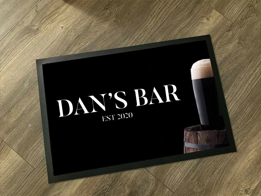 Custom Bar Name Doormat / Personalised Name Doormat / Custom Beer Garden Welcome Mat / New Home Gift / Father's Gift / Housewarming Gift