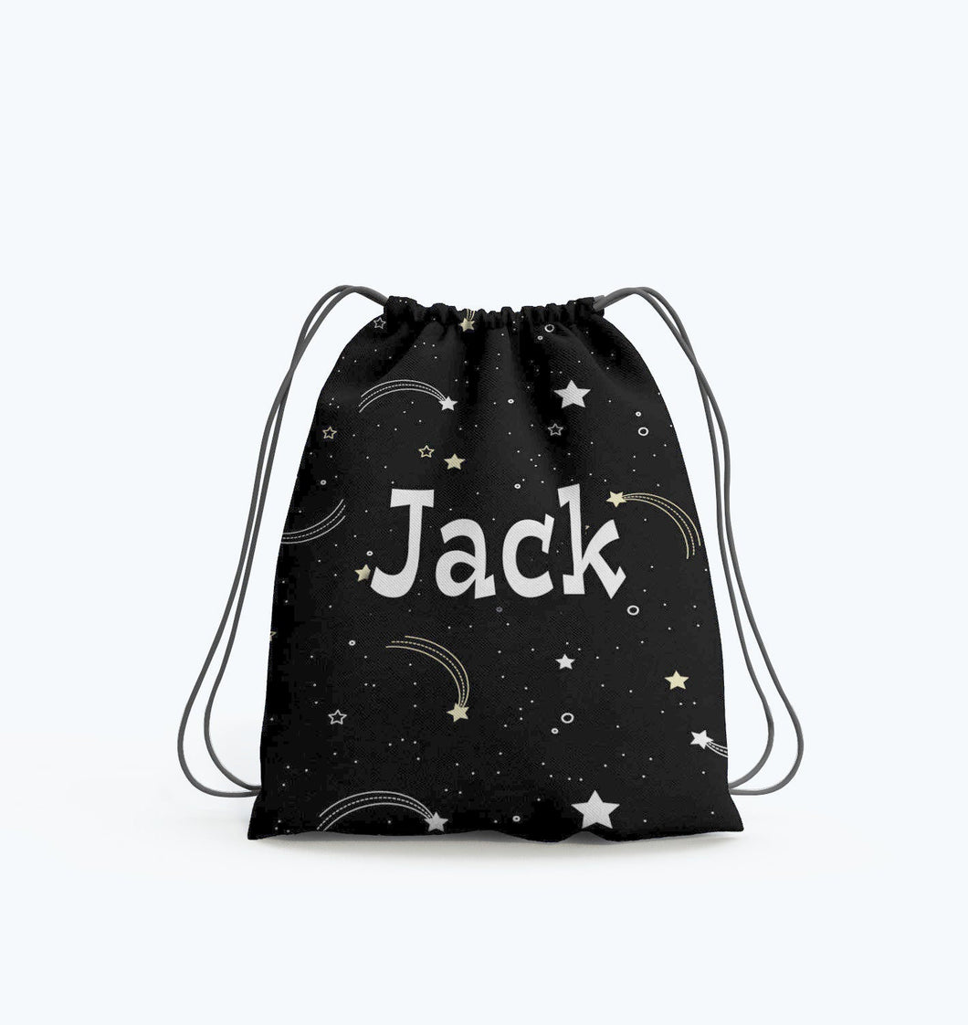 Personalised Space Themed Drawstring Bag Boys Kids PE Bag Swimming School Bag Sports Bag Lunch Football Bag