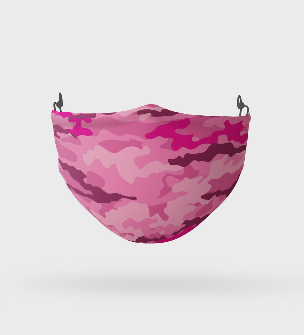 Pink and White Camouflage Washable Two Layer Face Mask Protective Mask