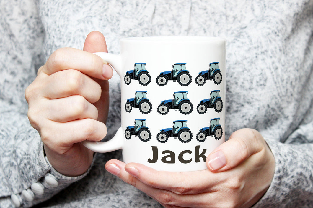 Blue Tractor mug, Farmer mug, Tractors Coffee Cup, Farmer gift, Farming Gifts, Gift for farmer -Tractors