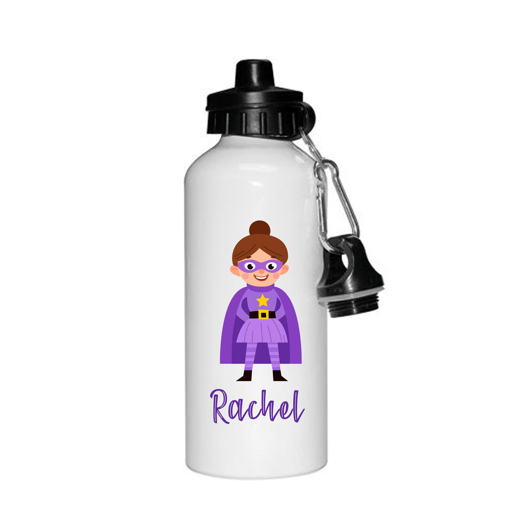 Personalised Girls Superhero Drinking Personalised Water Bottle Flash - Back to School