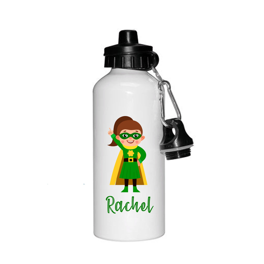 Personalised Girls Superhero Drinking Personalised Water Bottle Flash - Back to School