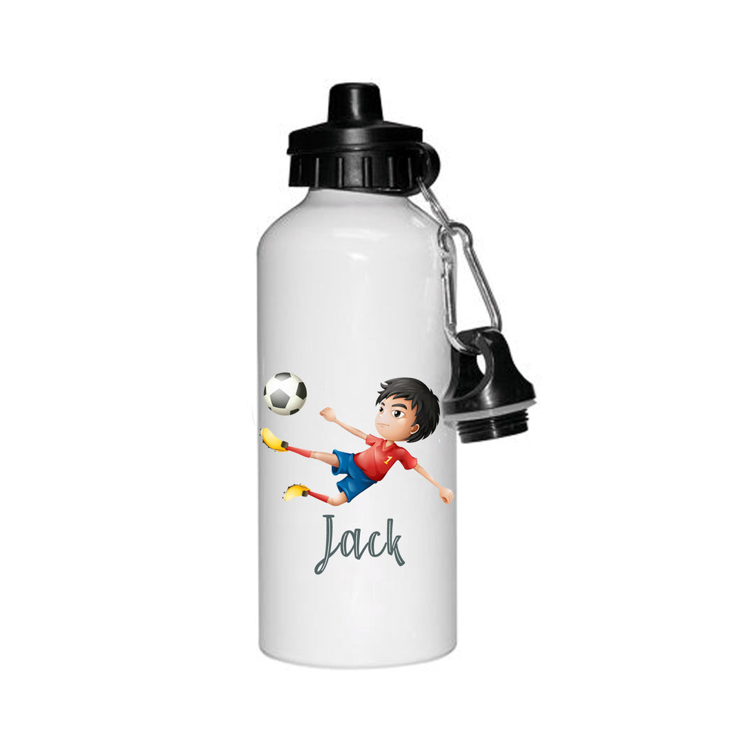 Personalised Boys Footballer Football Soccer Sports Drinking Personalised Water Bottle Flash - Back to School