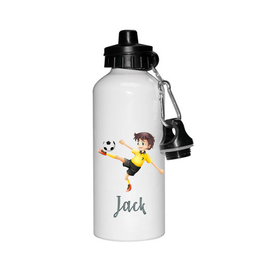 Personalised Boys Footballer Football Soccer Sports Drinking Personalised Water Bottle Flash - Back to School