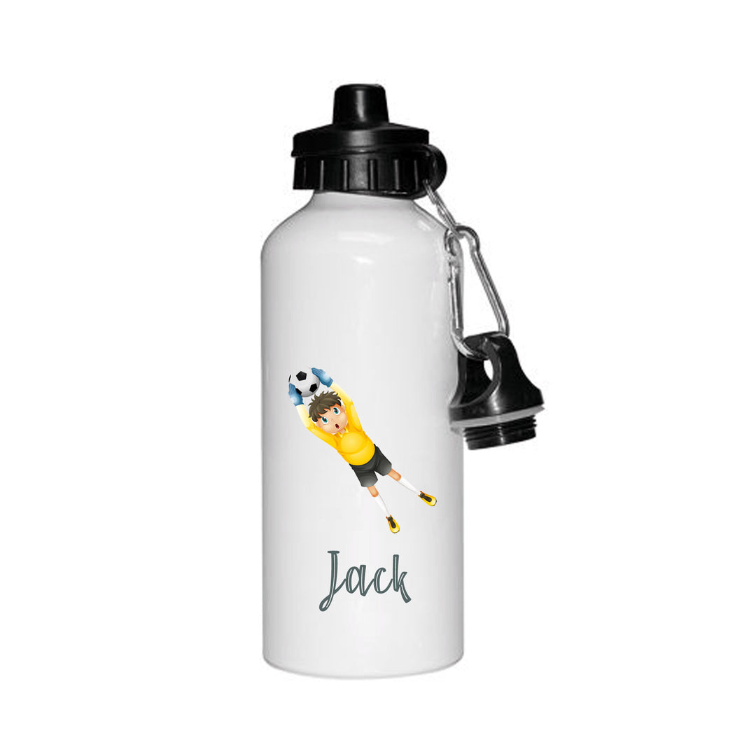 Personalised Boys Footballer Football Goalie Soccer Sports Drinking Personalised Water Bottle Flash - Back to School