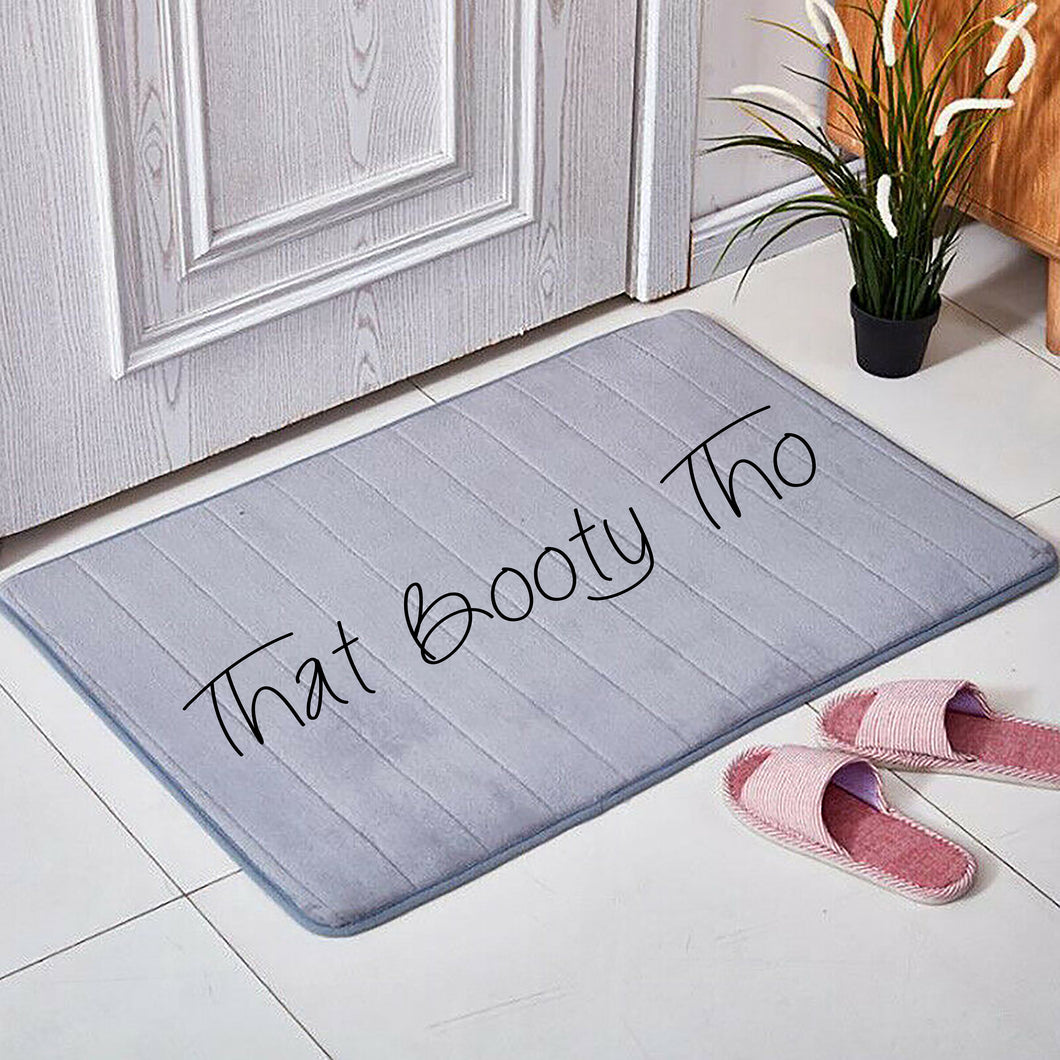 That Booty Tho Microfibre Custom Floor Mat Grey Memory Foam Soft Printed in the UK Bath Mat Shower Bathroom Runner