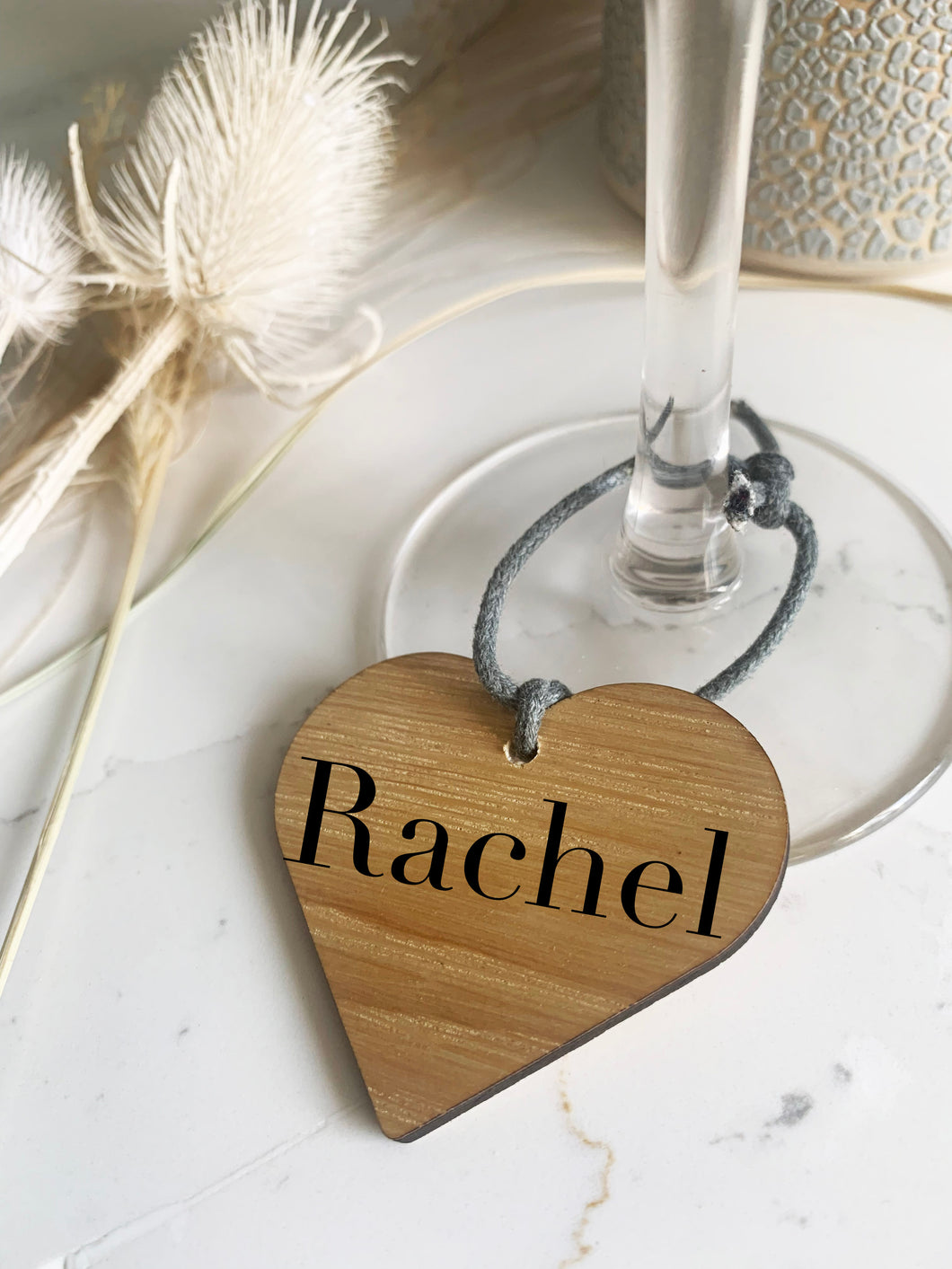 Personalised Wooden Place Name Heart Shaped - Black Text