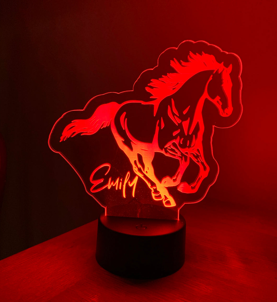 Personalised Colour Changing Horse Night Light