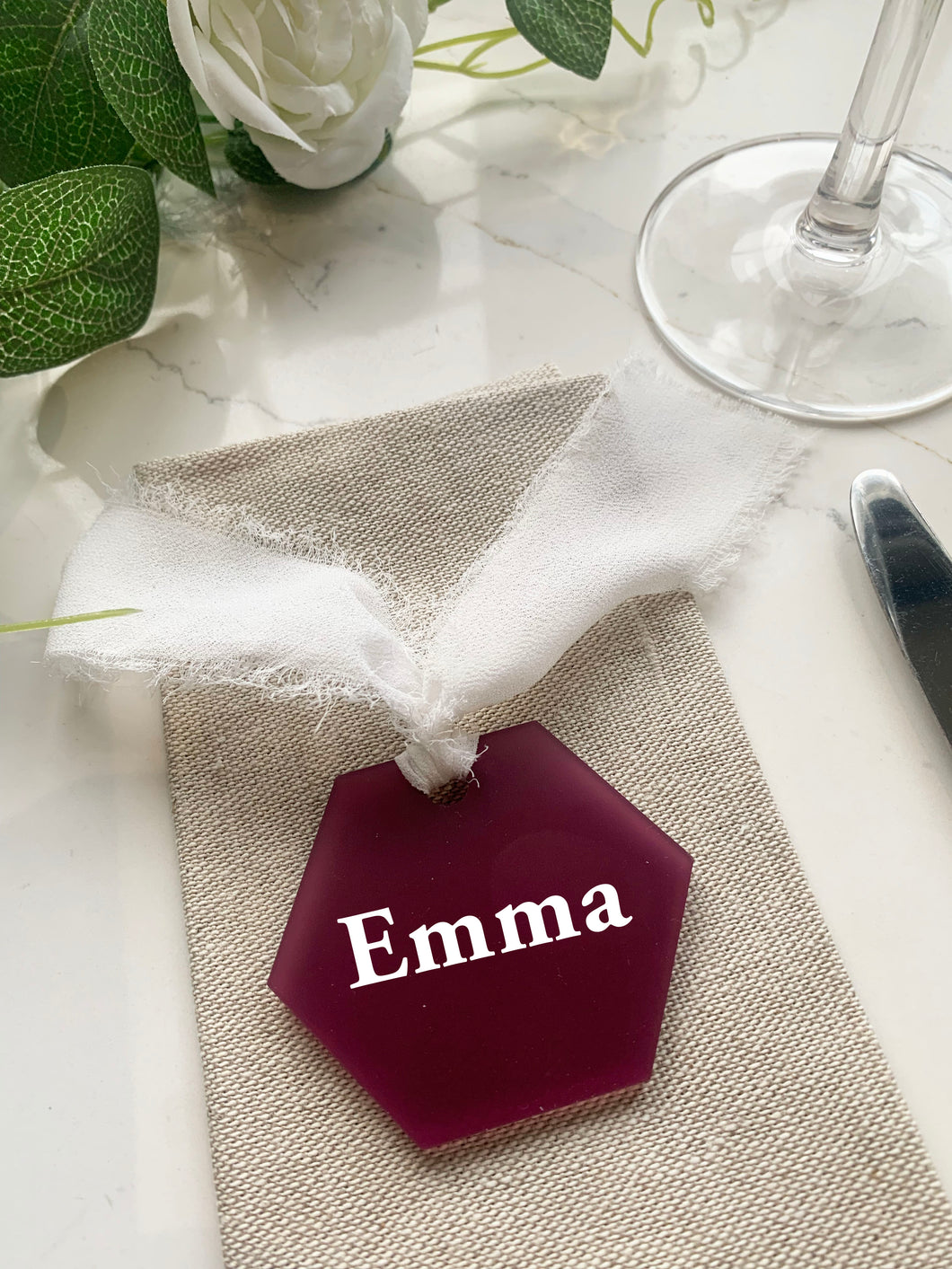 Personalised Acrylic Place Name - Hexagon