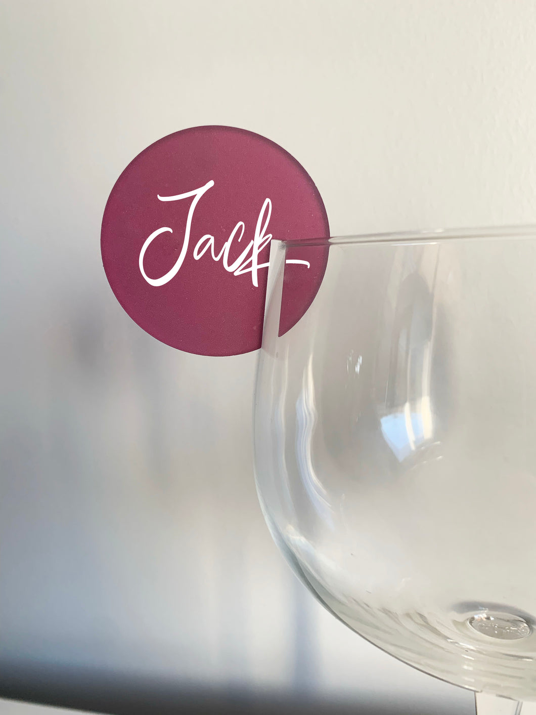 Personalised Acrylic Place Name For Wine Glass / Cocktail Glass / Champagne Glass
