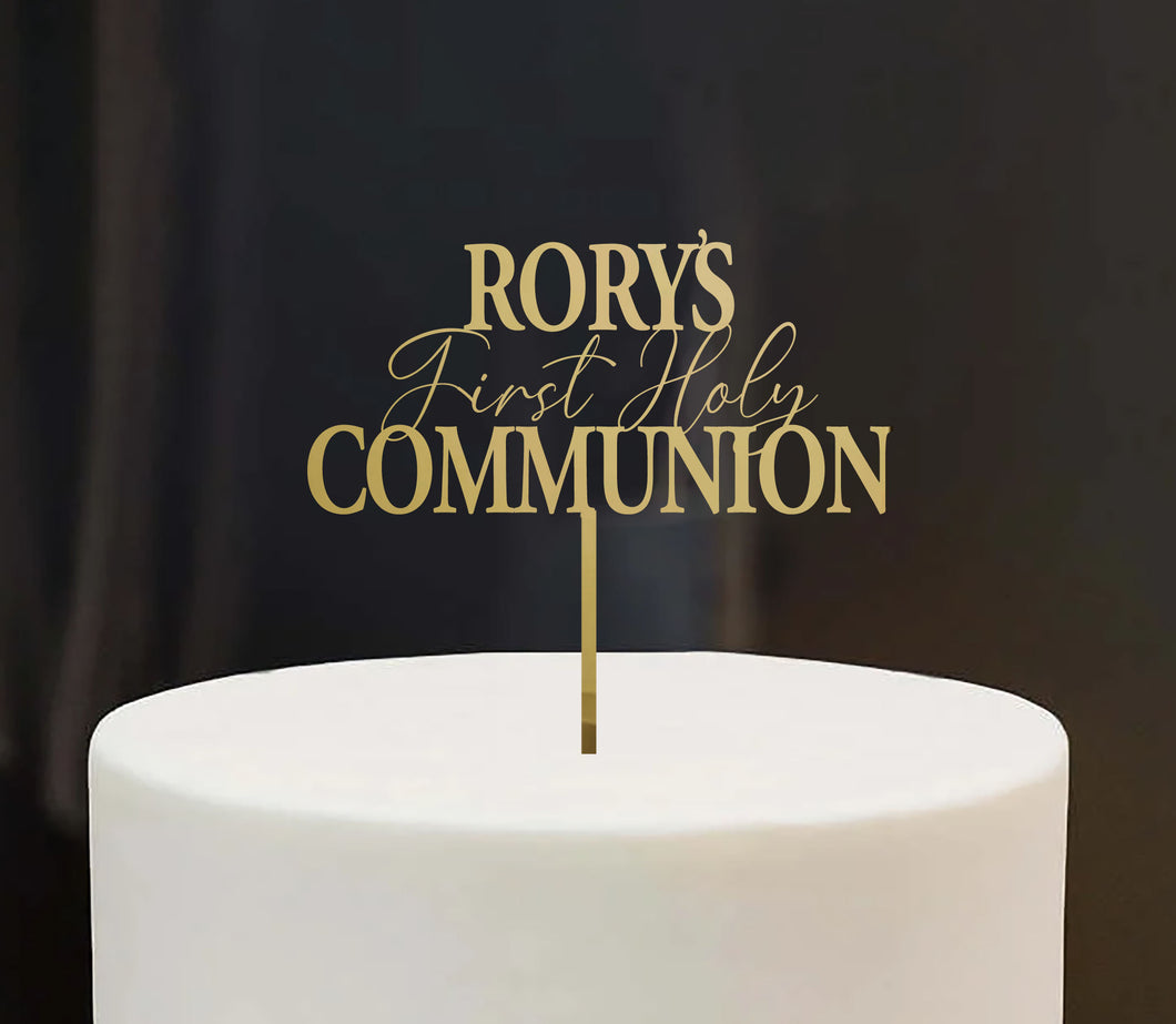 Luxury Acrylic Cake Topper - Name First Holy Communion