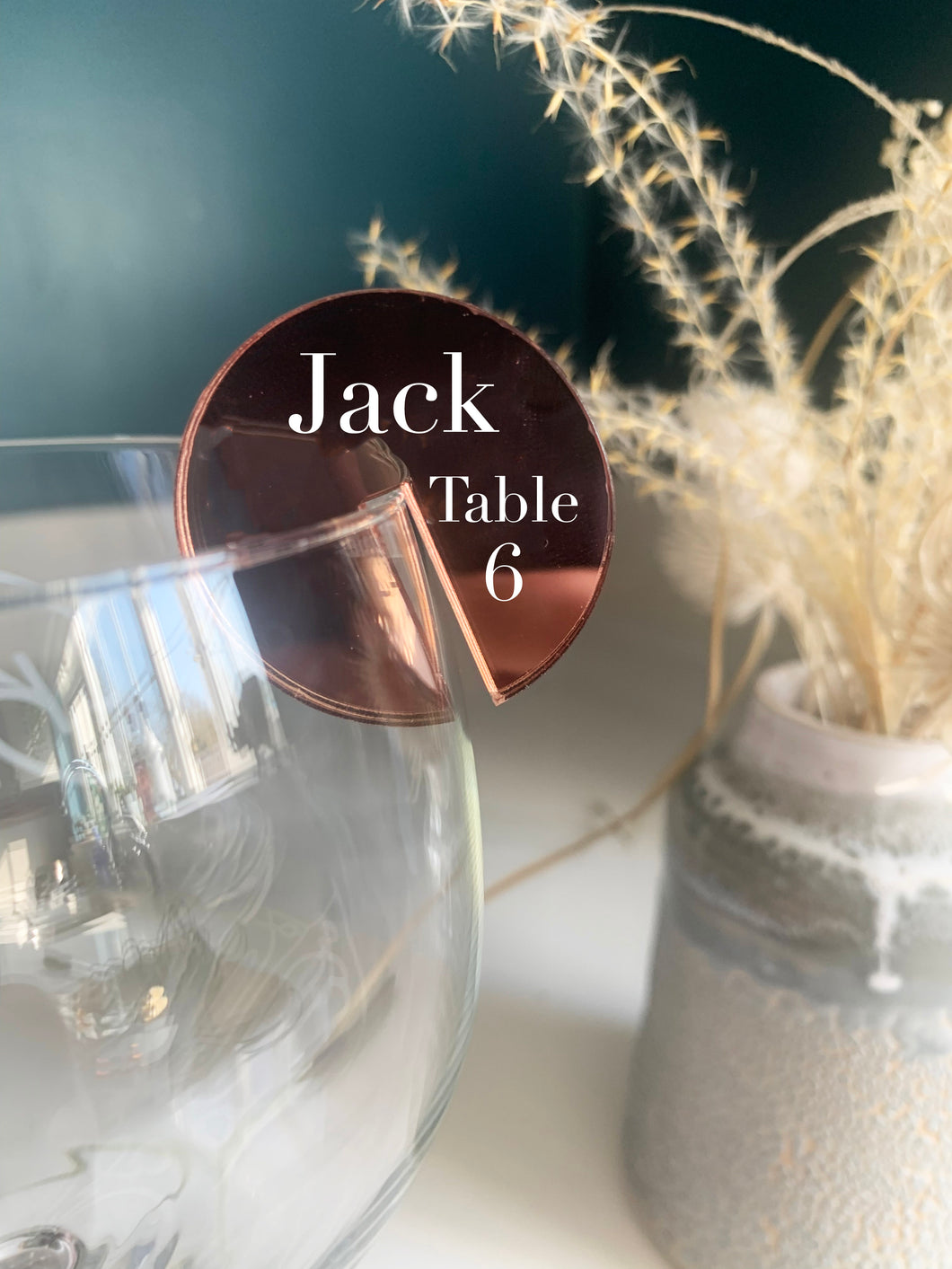 Personalised Acrylic Drink Name For Cocktail Glass - White Text