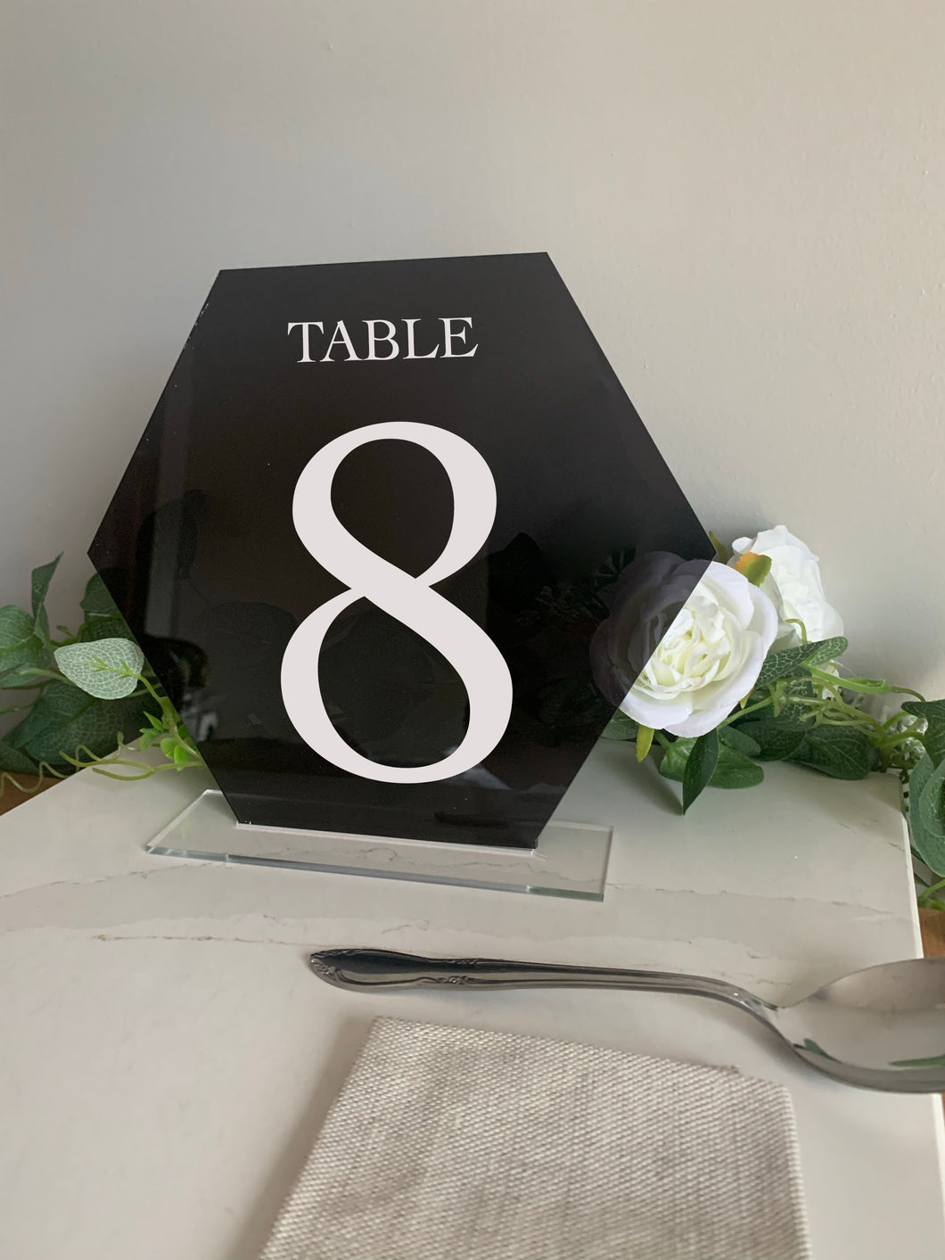 Luxury Hexagon Freestanding Acrylic Table Number for Wedding