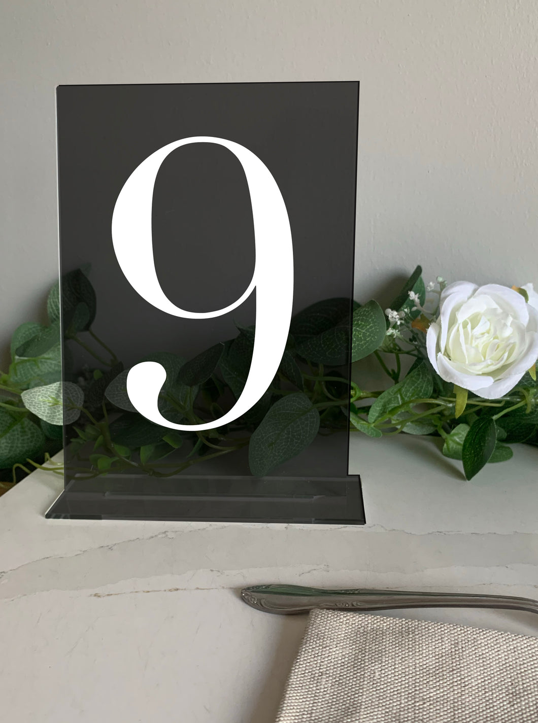 Modern Rectangular Freestanding Acrylic Table Number for Wedding