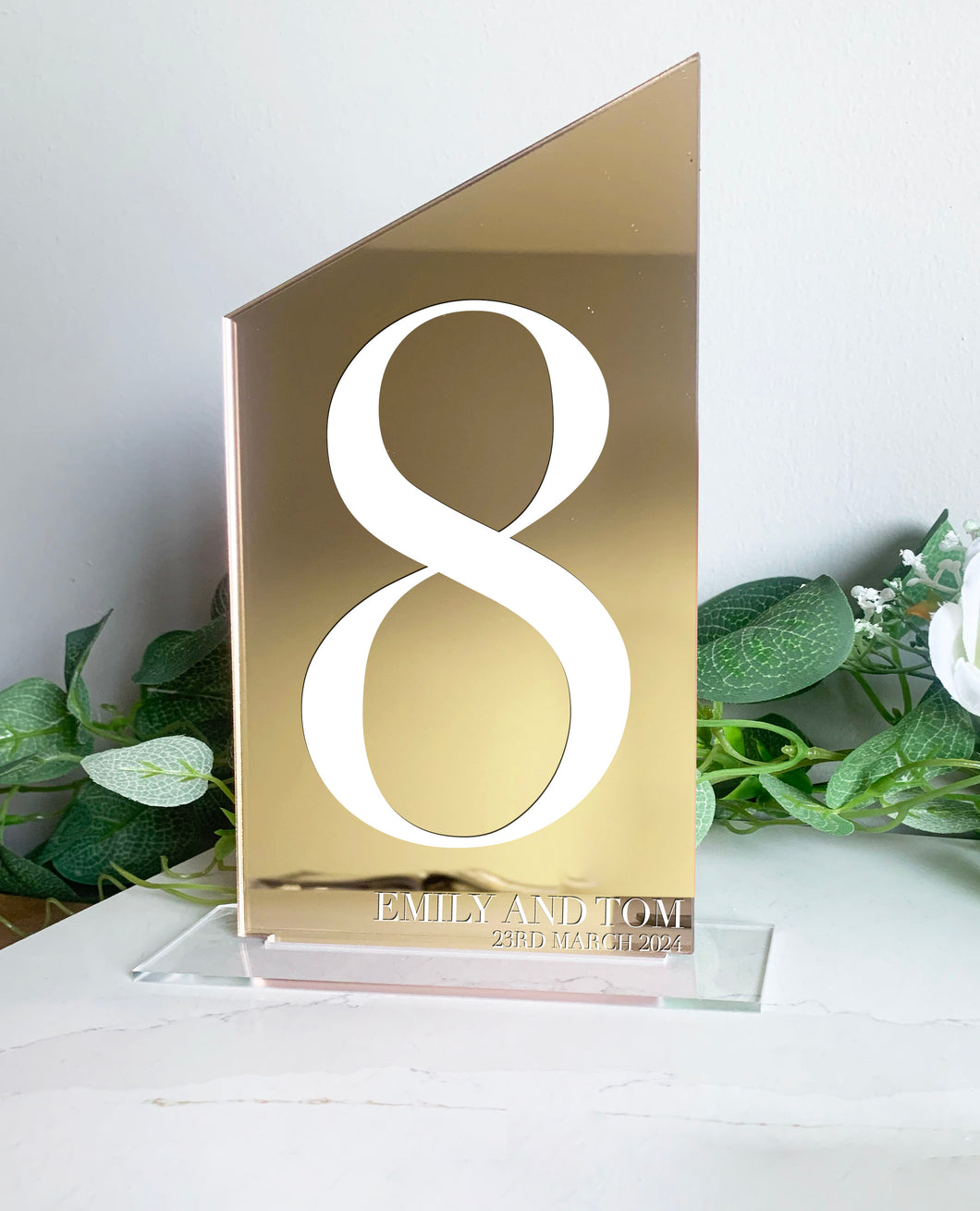 Luxury Rectangular Freestanding Acrylic Table Number for Wedding